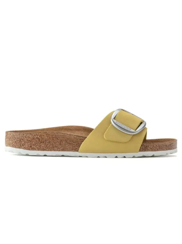 Birkenstock Πέδιλα Γυναικείο δέρμα Νubuck Κίτρινο BIR/MADRID BIG BUCKLE 1022175 POPCORN 3