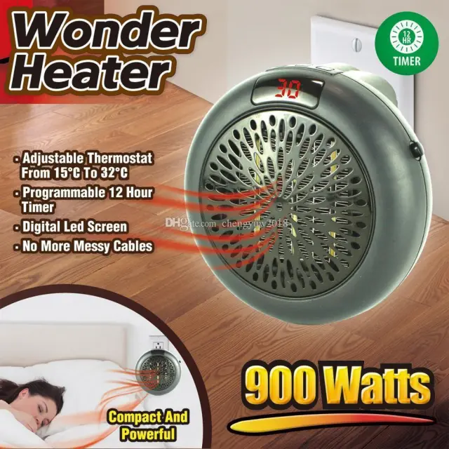 Wonder Heater Αερόθερμο Τοίχου 900W Black 3