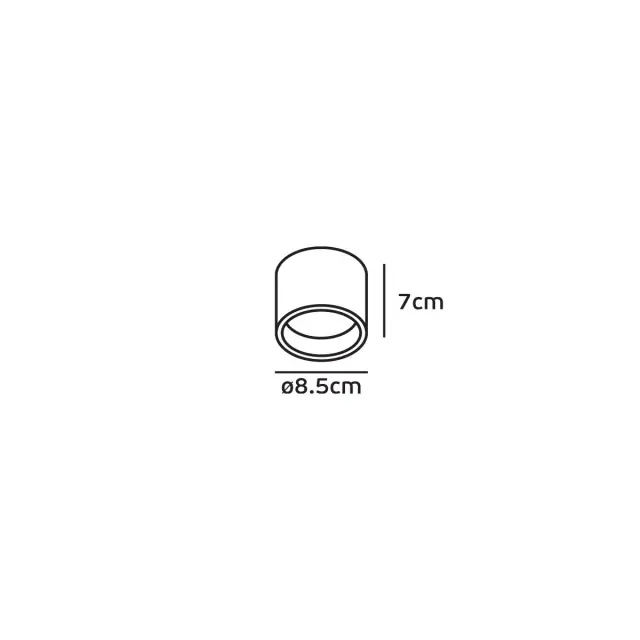 Mos 02169/CE/B/W/85 Φωτιστικό Led οροφής αδιάβροχο 6W 3000K 80° IP44 ø8.5x7cm μαύρο 2