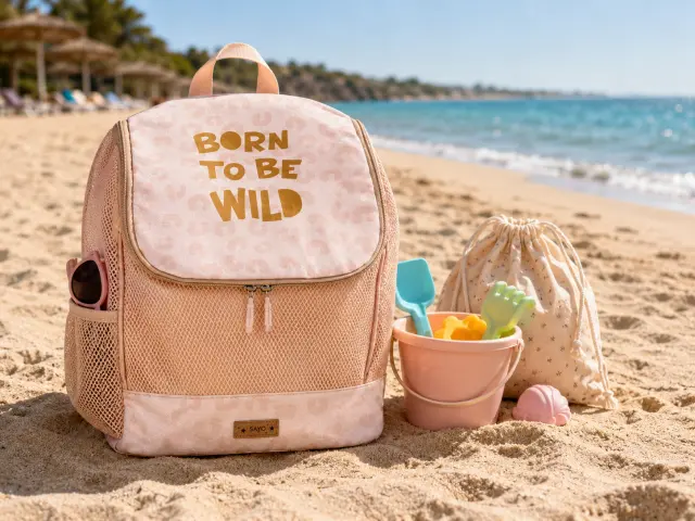 Saro: Αδιάβροχο Τσαντάκι Backpack με δίχτυ Born to Be Wild 3