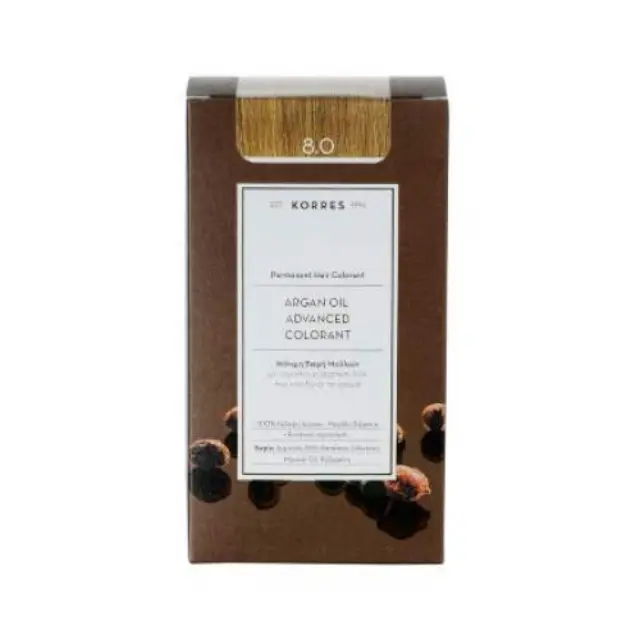 Korres Argan Oil Advanced Colorant Μόνιμη Βαφή Μαλλιών 8.0 Ξανθό Ανοιχτό Φυσικό, 50ml 2