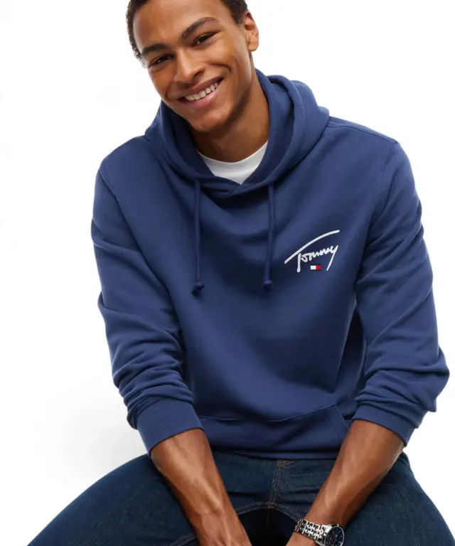 Tommy Hilfiger - Ανδρικό Φούτερ Entry Signature Regular Fit DM0DM23587-DB7 Μπλε Σκούρο 3