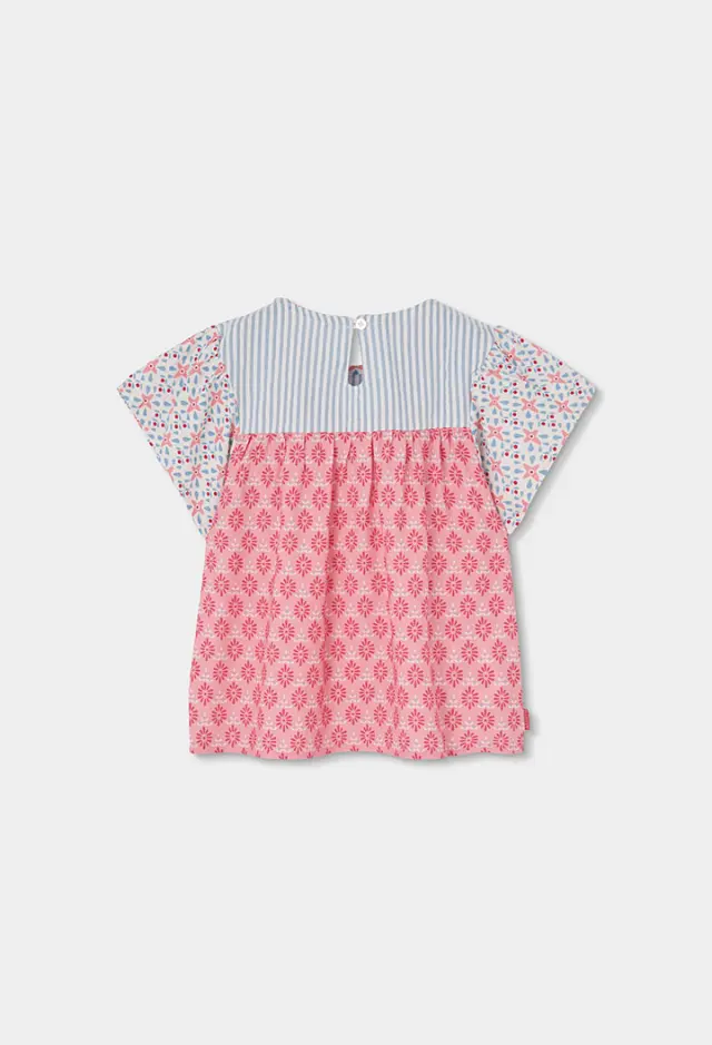 Boboli Poplin μπλούζα συνδυασμένη για κορίτσι 303051-9798 2