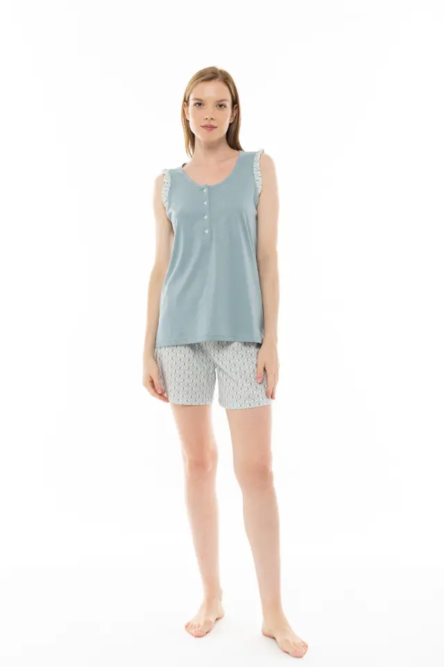 S1311 - Type - PYJAMA SHORTS AQUA GEO