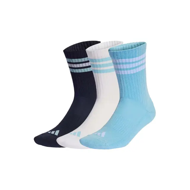 adidas Sportswear Adult 3Stripes Essentials Cushioned Crew 3 Pair Socks Άσπρο - Μπλε KE5502 (adidas Sportswear) - Large