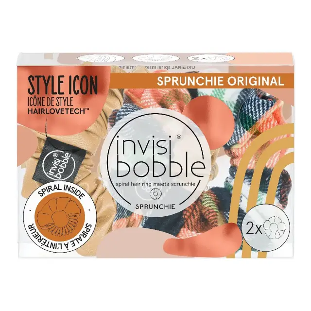 Invisibobble Sprunchie Original Scrunchies Duo Fall in Love It's Sweater Time Λαστιχάκια Μαλλιών 2τμχ