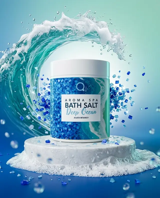 Qure Bath Salt - Άλατα Μπάνιου Deep Ocean 1000g 3