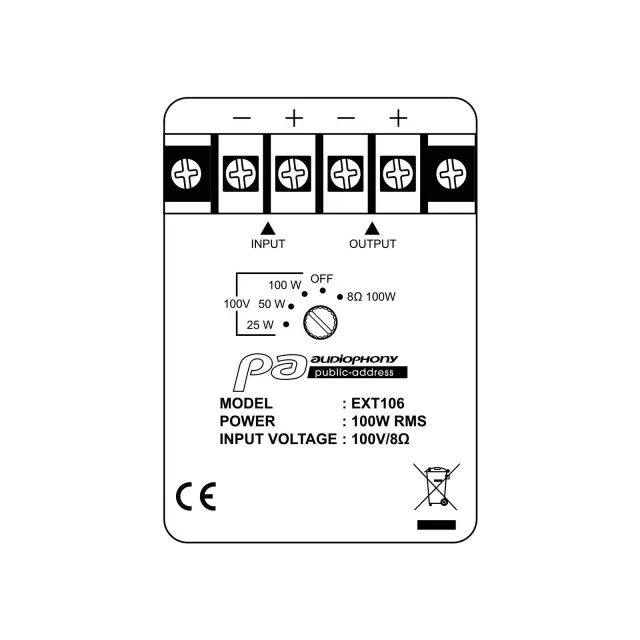 AUDIOPHONY EXT106 ΟΜΟΑΞΟΝΙΚΟ ΗΧΕΙΟ ΕΓΚΑΤΑΣΤΑΣΕΩΝ IP65 3