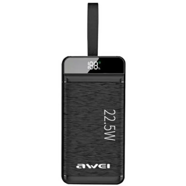 Awei Power Bank 50000mAh 22.5W με 3 Θύρες USB-A και Θύρα USB-C Power Delivery Μαύρο P142K 2