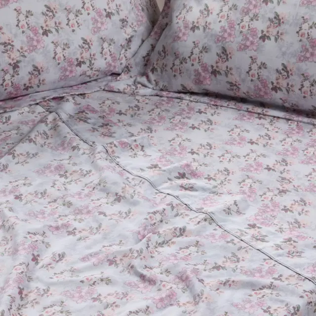 Σετ Σεντόνια 260x280 King Executive Das Home 1724 Grey-Pink Χωρίς Λάστιχο100% Βαμβακοσατέν 2