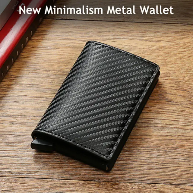RFID Blocking Credit Card Wallet Πορτοφόλι Προστασίας Πιστωτικών Καρτών Με Θήκη Airtag - Μπλε 2