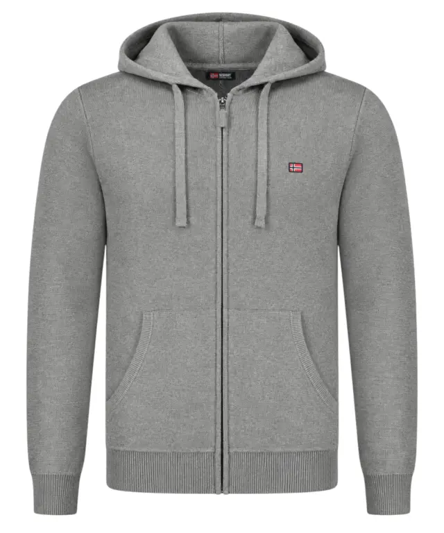 Norway Nautical School - Ανδρική Πλεκτή Ζακέτα 843105-GREY Γκρι