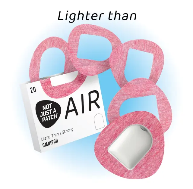 Not Just a Patch Air Cutout Αδιάβροχο Αυτοκόλλητο για Omnipod 20τμχ – Ροζ