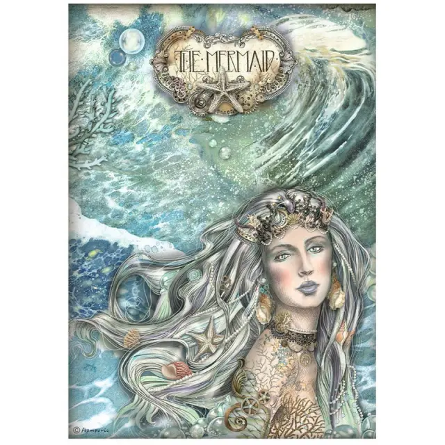 Ριζόχαρτο ντεκουπάζ Stamperia 21x29cm A4, Songs of the Sea, The Mermaid