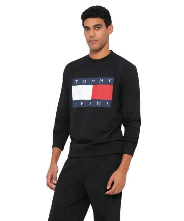 Tommy Hilfiger - Ανδρικό Φούτερ Big Flag Regular Fit DM0DM22643-0GJ Μαύρο 3
