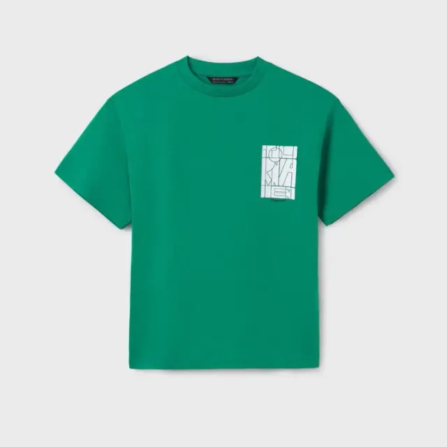 Junior 10 έως 18 ετών Μπλούζα στάμπα στο πίσω μέρος Better Cotton πράσινο - 10Ε