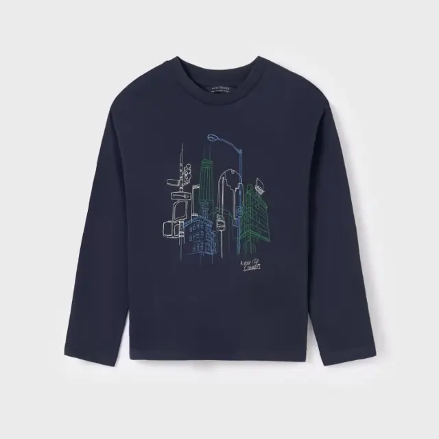 Junior 10 έως 18 ετών Μπλούζα skater fit Better Cotton ναυτικό μπλε