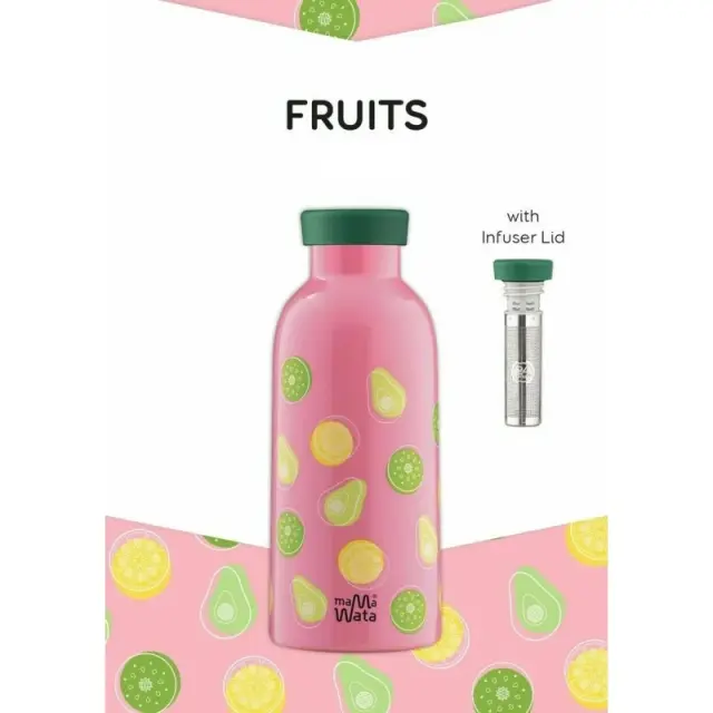 Mama Wata Double Walled Bottle Fruits (incl. Infuser) 2