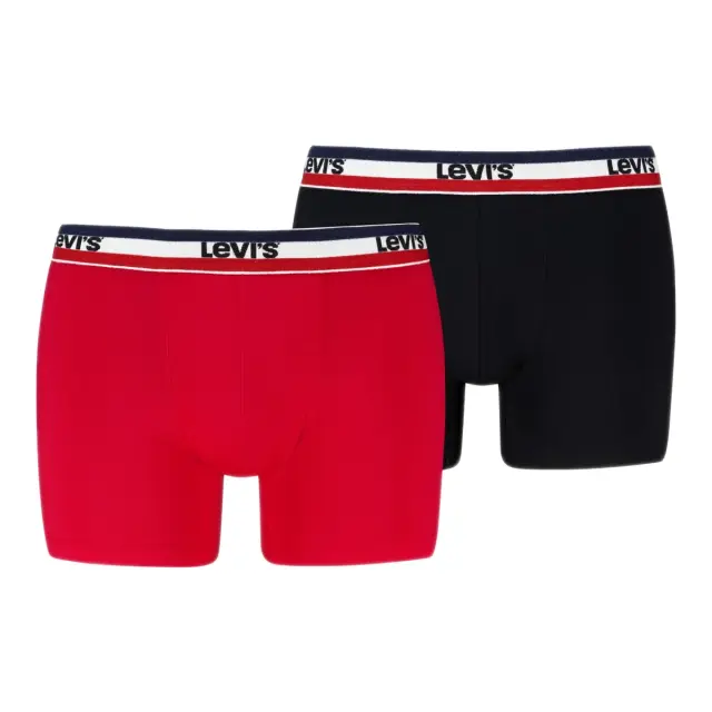 Levi's Ανδρικό Boxer Repeat SPW Logo Brief - Διπλό Πακέτο, Χρώμα Κόκκονο-Μαύρο