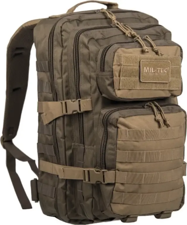 Mil-Tec US Assault Backpack Large Green/Coyote-Σακίδιο Πλάτης 36 Λίτρων Χακί/Καφέ