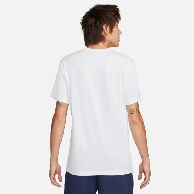 Nike Men's ss T-Shirt (FN0248-101) - Λευκό-Μπλέ - XS 3