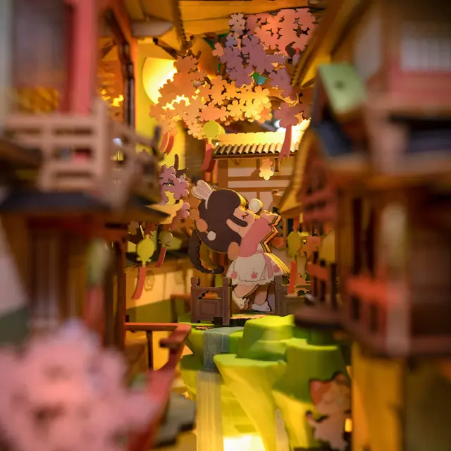 Robotime DIY Κατασκευή Falling Sakura Book Nook TGB05 2