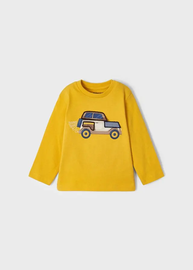 Baby 6 μηνών έως 4 ετών Μπλούζα μακρυμάνικη ECOFRIENDS με διαδραστική στάμπα κίτρινο - 18M