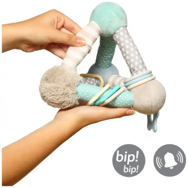 BabyOno εκπαιδευτικό παιχνίδι Πυραμίδα με διαφορετικές υφές και κρίκους μέντα 2