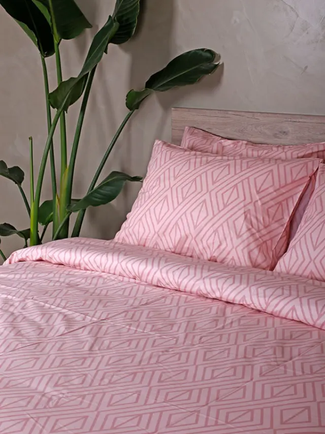 Σετ Σεντόνια Cotton Feelings 2042 Pink Διπλό (200x270) Sunshine 2