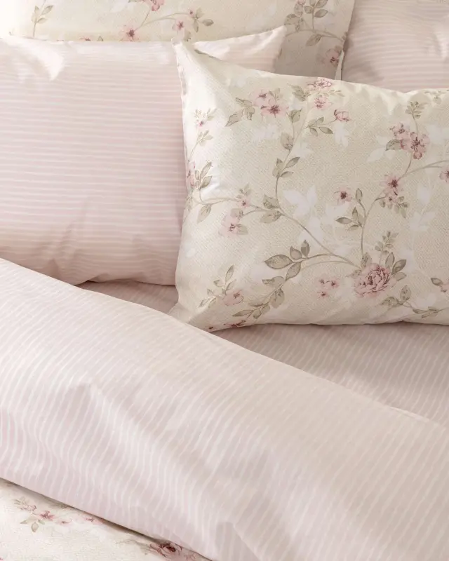 Σετ Σεντόνια 170x260 Μονά Nima Evelyn Beige-Pink 36488 100% βαμβακερόΧωρίς Λάστιχο 2