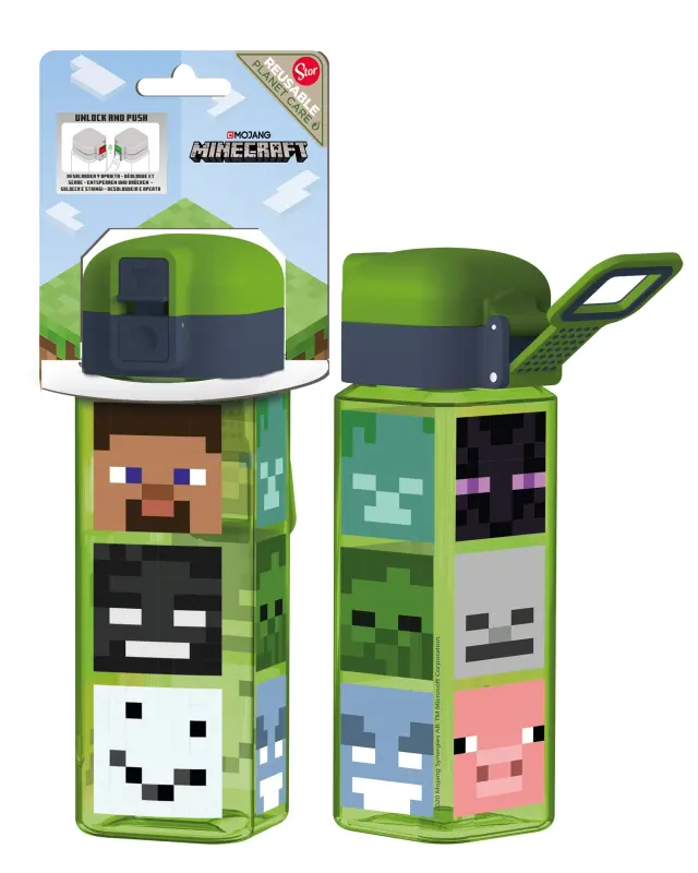ΠΑΓΟΥΡΙ MINECRAFT SAFETY LOCK SQUARE BOTTLE 550 ML -40402
