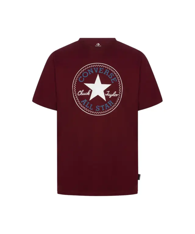 Converse - Ανδρικό T‑shirt Chuck Taylor All Star Patch Relaxed Fit CVM5T459-601 Μπορντό - XS