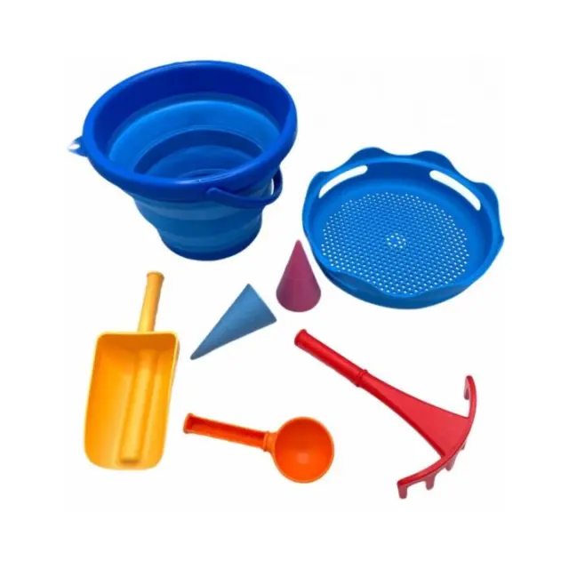 Κουβαδάκι + Φτυαράκια Παραλίας (Σετ 7τμχ) CompacToys Blue 2