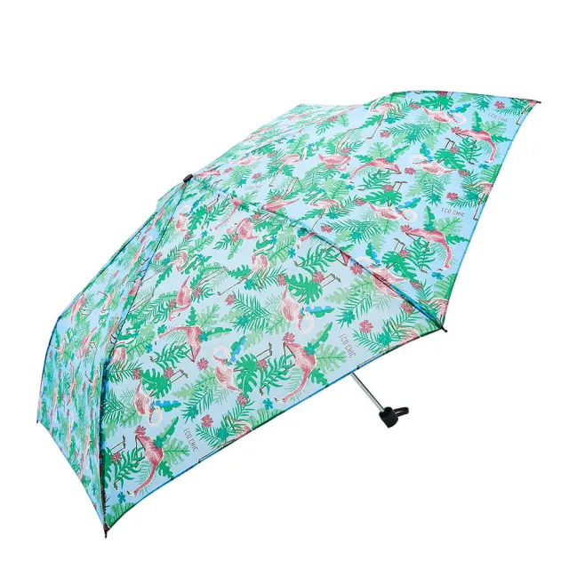 Eco Chic Recycled mini Umbrella / Ομπρέλα Σπαστή (2 σχέδια) Flamingo