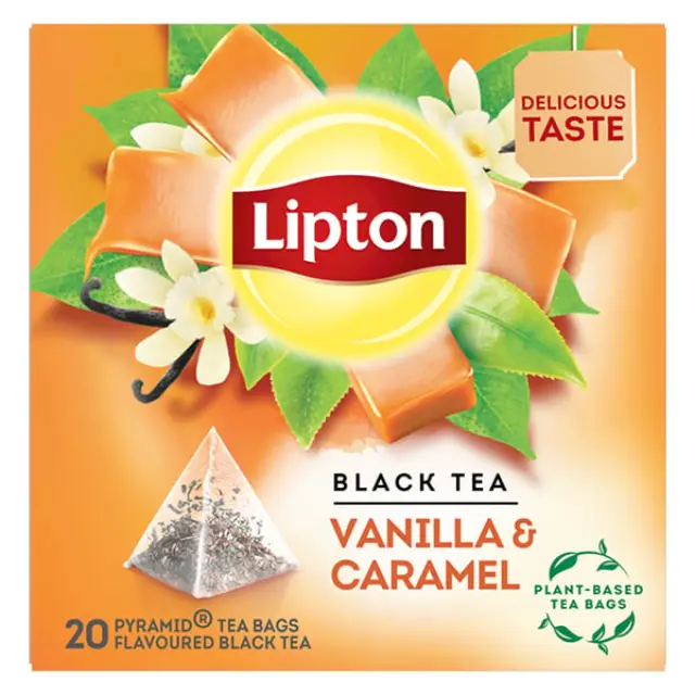 Lipton Μαύρο Τσάι με Άρωμα Καραμέλα & Βανίλια 20 Φακελάκια 1.7gr