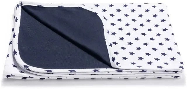 Κουβέρτα Διπλής Όψεως 75x100cm Interlock Navy Blue Stars 5904506811267