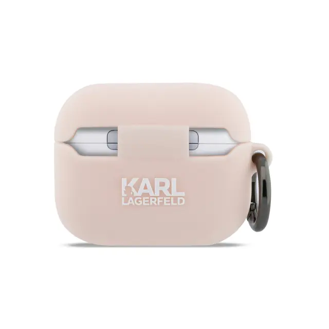 Karl Lagerfeld 3D Logo NFT Choupette Head Silicone Case for AirPods Pro 3 Pink 3