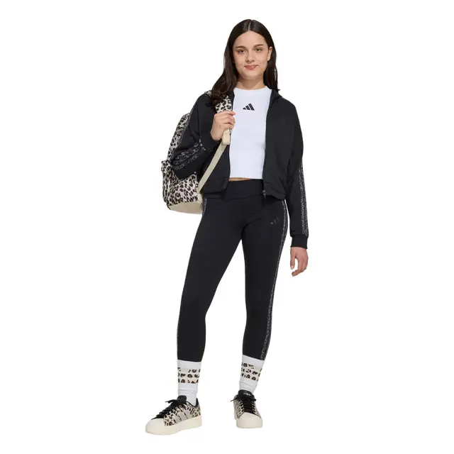 adidas Sportswear Girl's Animal Print 3Stripes Tight Μαύρο - Γκρι KC7207 (adidas Sportswear) 3