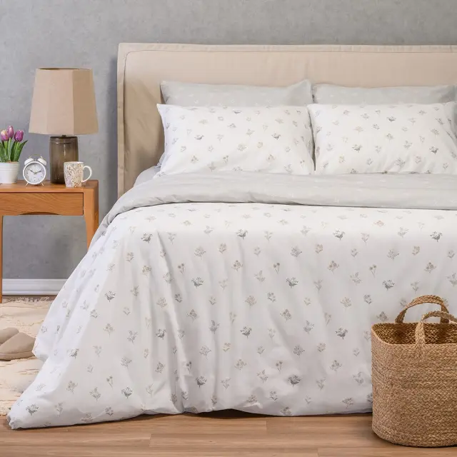 Melinen Home Παπλωματοθηκη Υπερδιπλη Spring Light Grey Ultra Line (225X245) 225Χ245