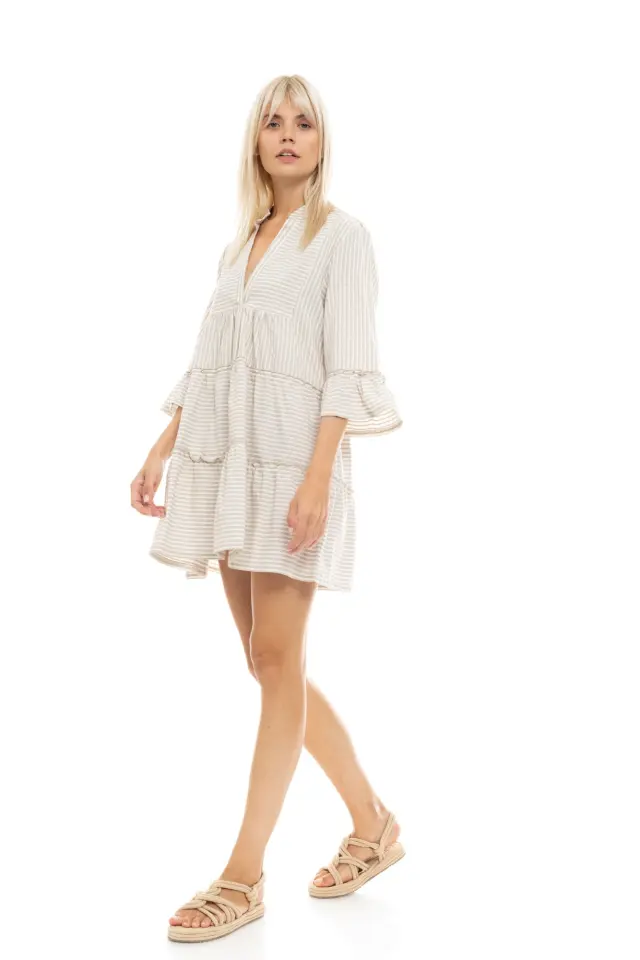 B492 - Apricot - BEACHWEAR PETIT STRIPE 3