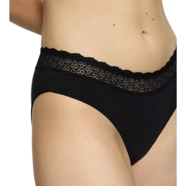 Triumph Γυναικείο Σλιπ Slip Feel of Modal Midi, Χρώμα Μαύρο 3
