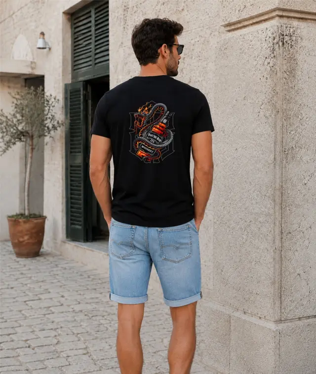 T-shirt Noshame® Μαύρο με τύπωμα - 162611 - XXL