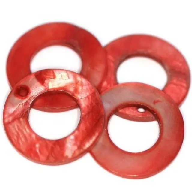 Mother of Pearl Κύκλος Red 20x9mm ~24τεμ