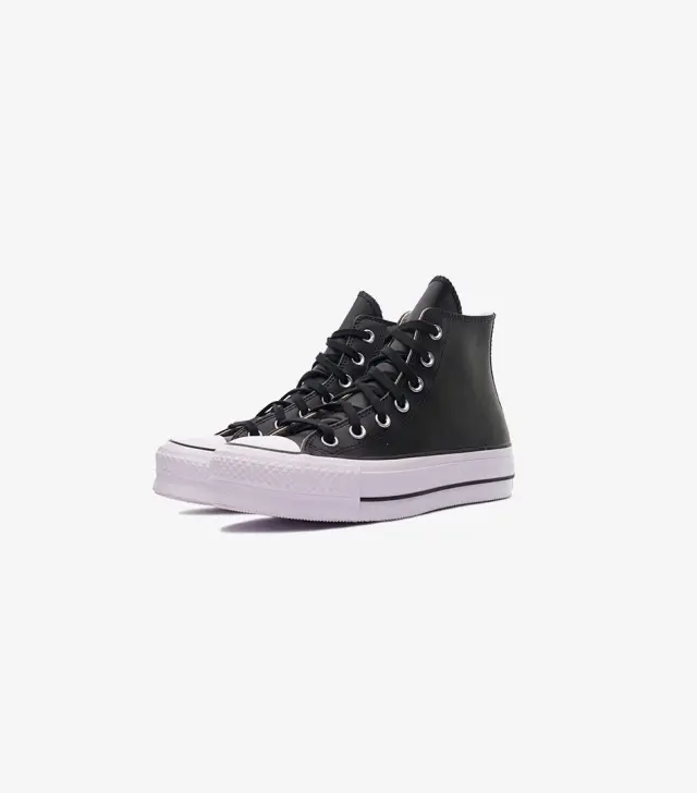 Converse Women's Chuck Taylor All Star Lift HI Leather Μαύρο - Άσπρο 561675C (Converse) 2