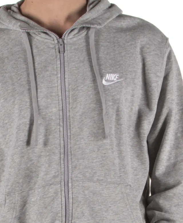 Nike Sportswear Club Ανδρική Φούτερ Ζακέτα με Κουκούλα και Τσέπες Fleece BV2648-063 Γκρι 3