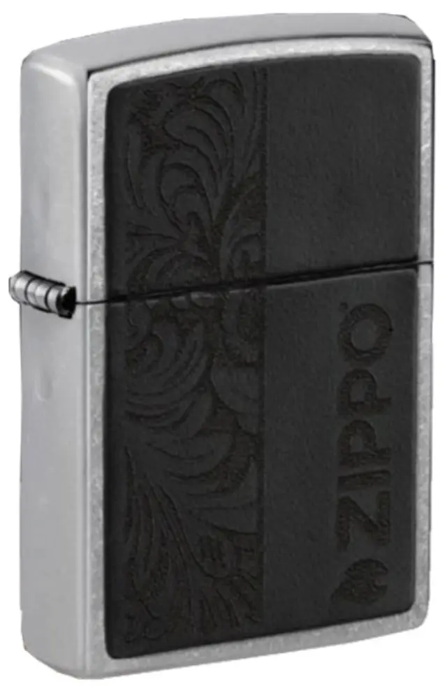 ZIPPO Αναπτήρας - Street Chrome Black Leather Logo (46919)