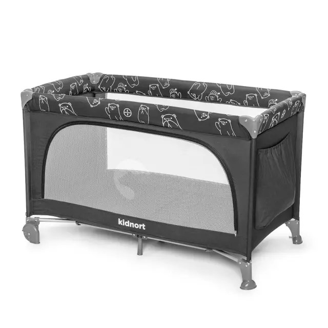 Kidnort Παρκοκρέβατο Ihalig Dark Grey KNLOZ000004