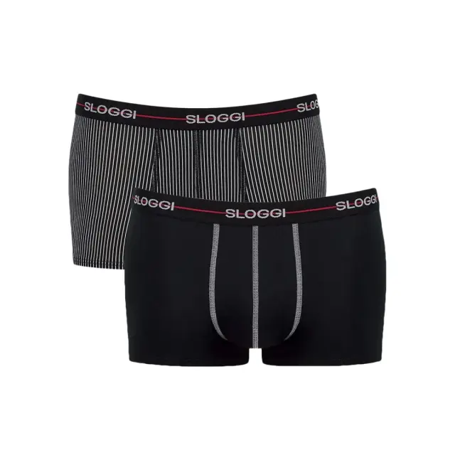 Sloggi Ανδρικό Boxer Start Hipster Box - Διπλό Πακέτο, Χρώμα Μαύρο-Μαύρο Ριγέ