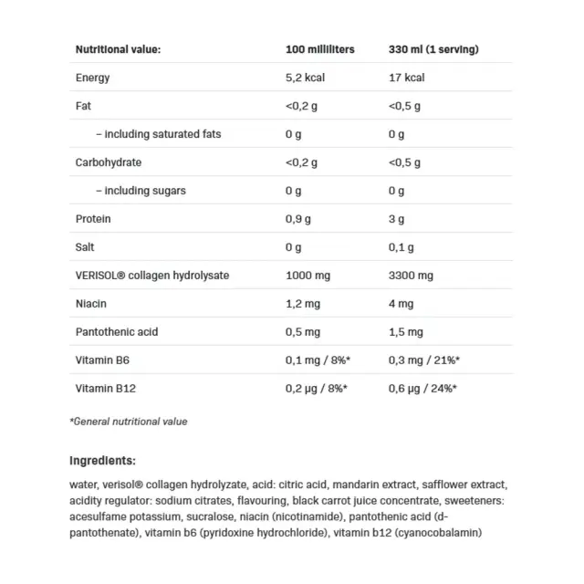 ALLNUTRITION Collagen Drink Peachini, 330 ml 2