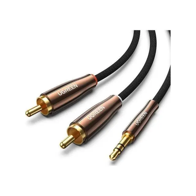 Ugreen Καλώδιο Ήχου 2x RCA to jack 3.5mm 2m Black (80847)